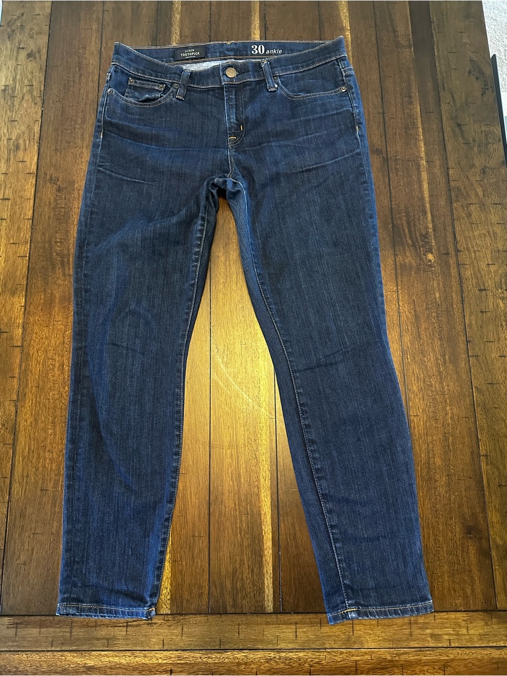 J.Crew Toothpick Ankle Jeans Womens Size 30 Dark Wash Skinny Stretch Denim